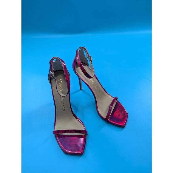 Stuart Weitzman Women's Nudistcurve 100mm Sandals Hot Pink NWOB Size 9.5 - Picture 7 of 9